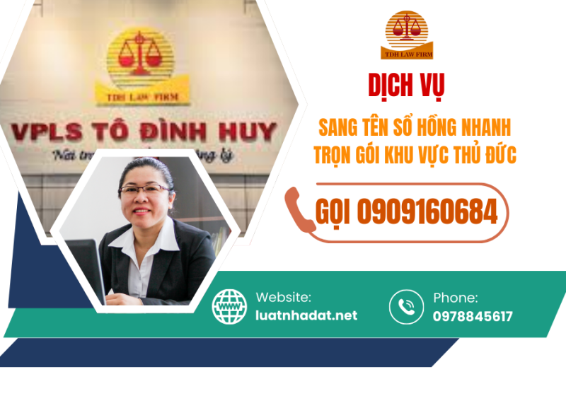 Sang tên sổ hồng nhanh trọn gói khu vực Thủ Đức