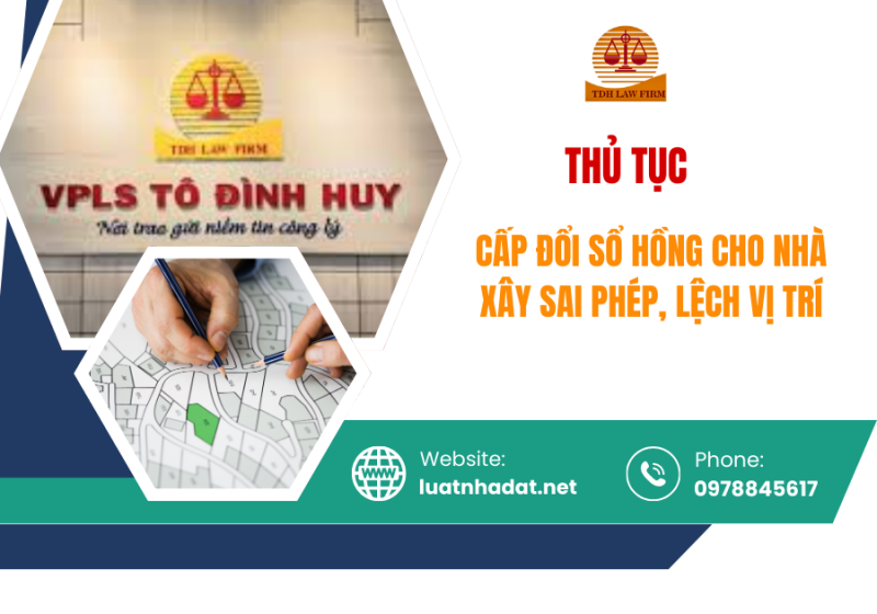 Thủ tục cấp đổi sổ hồng cho nhà xây sai phép, lệch vị trí