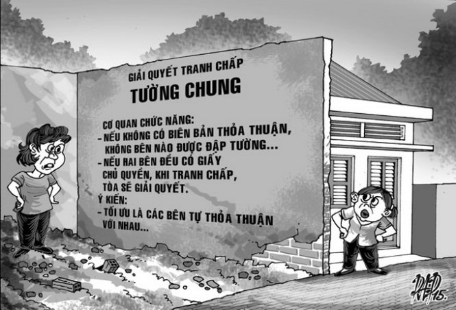 Giải quyết tranh chấp tường chung