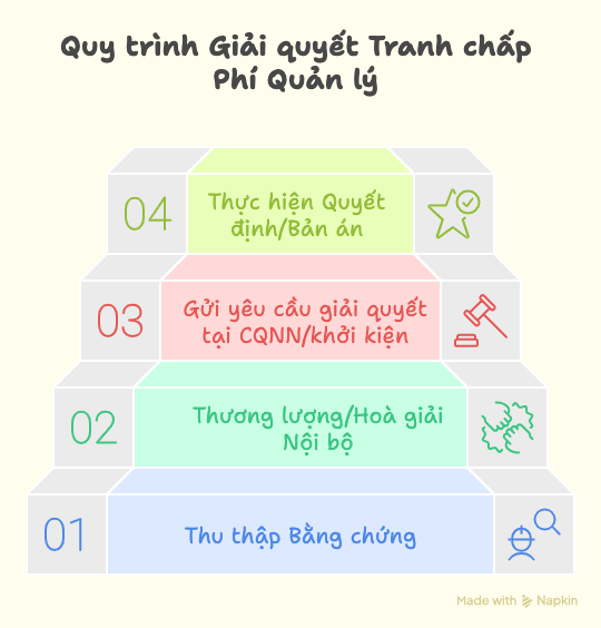 Quy trình các bước giải quyết tranh chấp về phí quản lý, vận hành chung cư visual selection